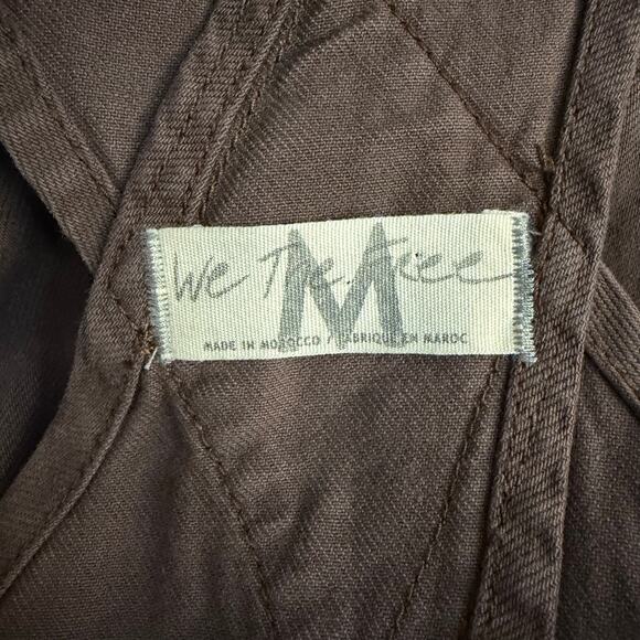 Free People We The Free Ziggy Denim Overalls Mocha Brown Size Medium Boho Earthy - Picture 7 of 16